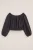 WE Fashion – Meisjes off-shoulder top met structuur – Regular fit – Donkergrijs – Katoen –
