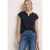 Street One Dames Shirt met losse schouders en gespleten hals in Blauw