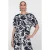Geisha gebloemde blousetop donkerblauw