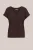 WE Fashion – Dames T-shirt met V-hals – Regular fit – Donkerbruin – Viscose –
