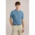 WE Fashion regular polo fijn gebreid blauw