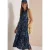 Midi-jurk met split in de hals en print