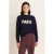 Expresso gebreide trui met tekst en wol – blauw/wit
