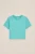 WE Fashion – Meisjes T-shirt met opdruk – Regular fit – Groenblauw – Katoen –