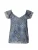 ONLY Blouse ‘ONLASTA’  marine / blauw denim / lichtgrijs / zwart