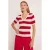 Gestreepte V-hals Aangemaakte Blouse