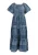 Dreimaster Maxi-jurk met korte mouwen Dames Donker marineblauwe print