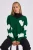 Groene oversized hartgebreide trui met V-hals