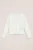 WE Fashion – Meisjes T-shirt van ribstof met strikdetail – Wit – Katoen –