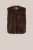 WE Fashion – Dames gilet van imitatiebont – Regular fit – Donkerbruin –