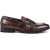 Bruine veganistische leren loafer schoenen met dubbele monk strap loafers voor mannen