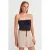Dames Strapless Crop Blouse met Strikdetail