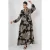 Geprinte V-hals Maxi-jurk met Knoopsluiting