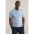 WE Fashion regular polo met ingebreid patroon blauw