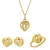 Orphelia ‘Amore’ Dames 925 Sterling Zilver Set: Ketting + Oorbellen + Ring – Gouden SET-7577/G