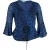 Ganni wikkelblouse in blauwe viscose met dierenprint