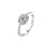 Damesring in 925 sterling zilver met cubic zirconia kussen
