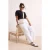 Trendyol Curve Dames Wit Effen Wijde pijp Hoge taille Grote maten Jeans