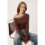 Asymmetrische Kraag Lange Mouwen Viscose Blouse