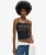 Athletic College Geribde Camitop met Grafische Print Blauw