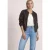 Satijnen blouson met streepjesdetails