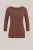 WE Fashion – Dames T-shirt met driekwart mouwen – Kaneelbruin – Katoen –