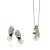 Orphelia Dames 925 Sterling Zilveren Set: Ketting-Pendant + Oorbellen – Zilver/Goud SET-5204