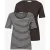 Street One Dames Shirt met ronde V-hals in een pak van 2 in Bruin