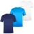 Donnay Effen T-shirt met ronde hals voor heren (set van 3) (Wit/blauw/navy)