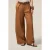 Oltre Wide-leg Linen Blend Trousers Brown