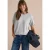 Shirt met aflopende schouders, ronde hals en band