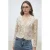 Suncoo gebloemde gebreid vest beige met pailletten