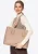 Wittchen Dames eco-leren shopper met geweven accenten, beige