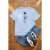 TRENDYOLMİLLA Dames Blauw Grafisch Kort Regular fit T-shirts