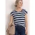 Street One Dames Shirt met korte mouwen, ronde hals en print in Blauw