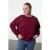 Trendyol Curve Dames Bordeaux Effen Lang Oversized Grote maten Sweatshirts
