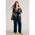 White Stuff Ash Velvet Top Navy Multi