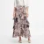 Lange chiffon rok met ruches bloemenprint