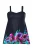 Ulla Popken Badpak  neonblauw / lila / zwart