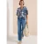 Cecil Dames Blouse met korte mouwen en veelkleurige print in Blauw