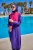Paarse, bescheiden badmode Burkini-set met volledige dekking