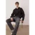 TRENDYOL MAN Heren Zwart Effen Lang Oversized Sweatshirts