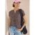 Cecil Dames Blouse met hangende schouder en print in Bruin