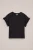 WE Fashion – Meisjes T-shirt met ruches – Regular fit – Zwart – Katoen –