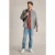 White Stuff Textured Slub Ls Shirt Light Grey
