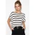 Gestreepte gebreide top met boothals