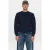 Anerkjendt katoenen regular fit gebreide trui – donkerblauw