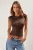 TRENDYOLMİLLA Dames Bruin Effen Mouwloos Getailleerd Blouses