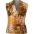 Mouwloze top met V-hals en artistieke amberprint.