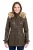 Dames bruine leren parka met capuchon – Charleville